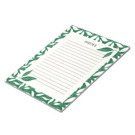 Moderne grüne botanische Notizblock