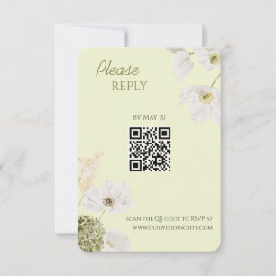Moderne grüne botanische QR-Code-RSVP-Karte RSVP Karte