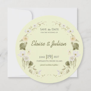 Moderne grüne botanische Save-the-Date-Karte Save The Date