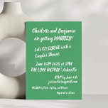Moderne grüne Brush Lettering Trendy Couples Dusch Einladung<br><div class="desc">Moderne grüne Brush Lettering Trendy Couples Dusche Einladung</div>