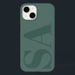 Moderne grüne erste minimale zeitgenössische Case-Mate iPhone 14 hülle<br><div class="desc">Moderne grüne erste monogramm minimale zeitgemäße Handy Gehäuse Design.</div>