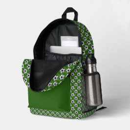Moderne grüne europäische Fußballmuster Bedruckter Rucksack