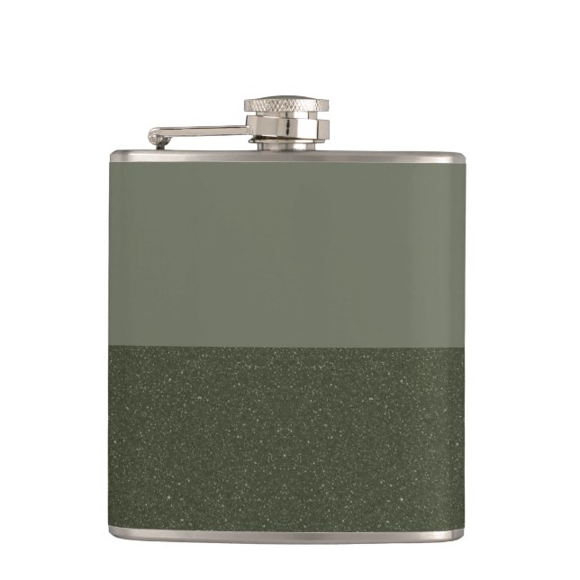Moderne grüne Farbblockflasche - individuell anpas Flachmann (Vorderseite)