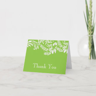 Moderne grüne florale Blattblüten-Dankeskarte Dankeskarte