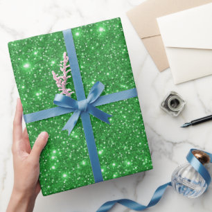 Moderne grüne funkelnde Glitter-Party Geschenkpapier