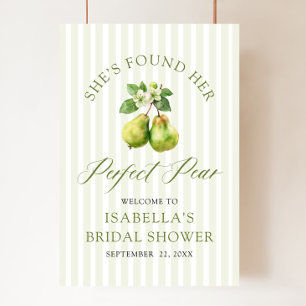 Moderne grüne Gingham Perfect Pear Brautparty Poster
