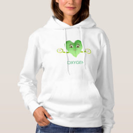 Moderne Grüne Glückliche Herzblatt Hoodie