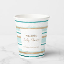 Moderne grüne Goldwasserfarbe Stripe Babydusche