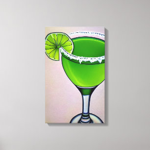 Moderne grüne groovy Flüssigkeit Margarita Kunst g Leinwanddruck