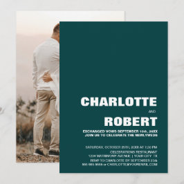 Moderne Grüne Hochzeitsempfehlung Einladung