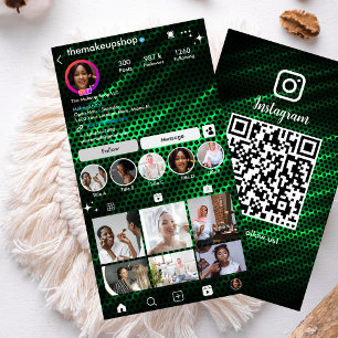 Moderne grüne Honigwaben Instagram QR Visitenkarte