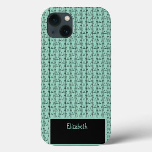 Moderne Grüne Individuelle Name Silhouette Kokospa Case-Mate iPhone Hülle