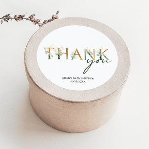 Moderne Grüne Kinderdusche Danke für Ihre Unterstü Runder Aufkleber