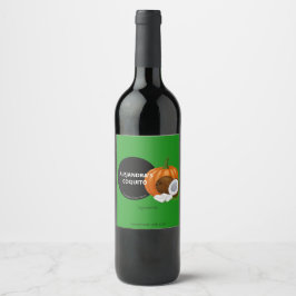 Moderne grüne Kürbisgewürze Coquito Flasche Weinetikett