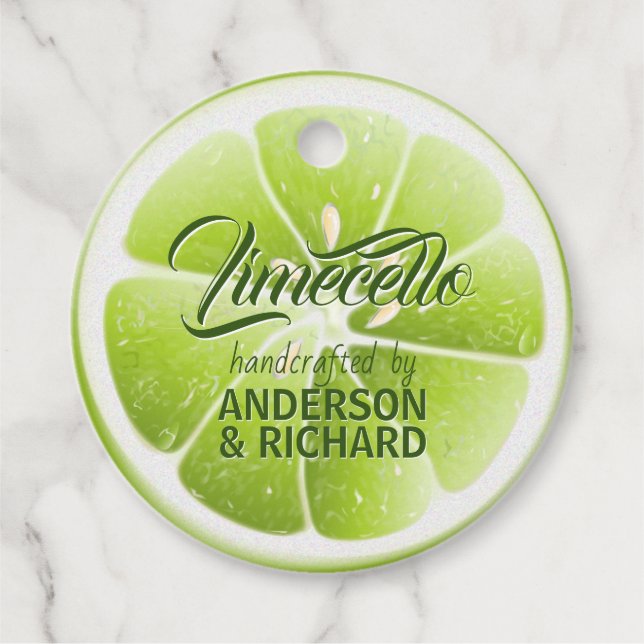 Moderne grüne Limone Früchte Limecello Geschenkanhänger (Vorderseite)