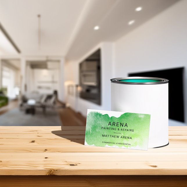 Moderne grüne Malerei Visitenkarte (Modern Splash Ombre Blue Green Painter Business Card)