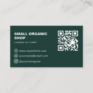 Moderne grüne minimalistische QR-Geschäftsidentitä Visitenkarte