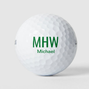 Moderne grüne Monogramme Golfball