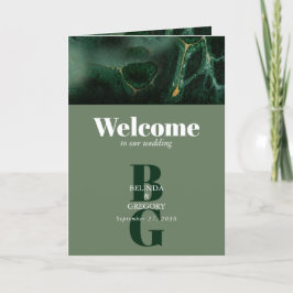 Moderne grüne Monogrammfolge Programm