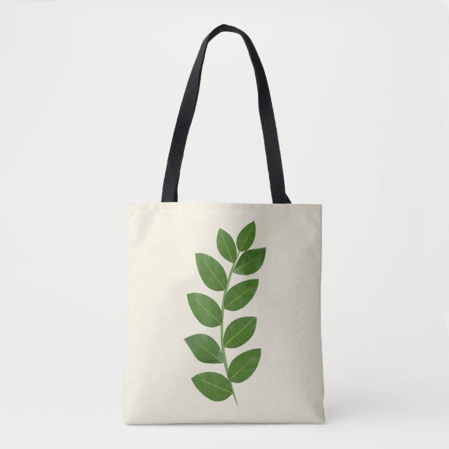 Moderne grüne Pflanzenblätter Tasche (Vorderseite)