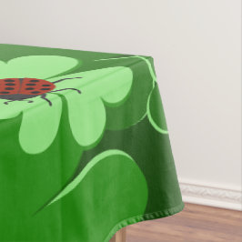 Moderne grüne, rote Ladybug-Insektenkleber-Blätter Tischdecke