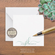 Moderne grüne Skriptmonogramm-Initialen minimal