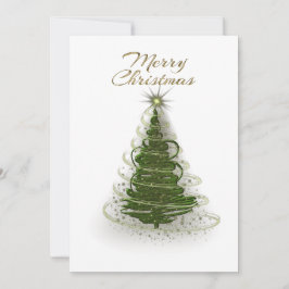 Moderne grüne Spiralen-Weihnachtsbaum-Feiertagskar Feiertagskarte