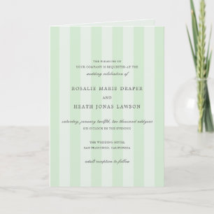 Moderne grüne Streifen elegante Hochzeit Einladung