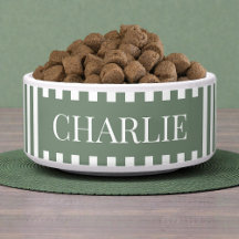 Moderne grüne Streifenmuster personalisierte Hund 