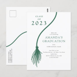 Moderne Grüne Tassel-Graduierungspartei Postcard Postkarte
