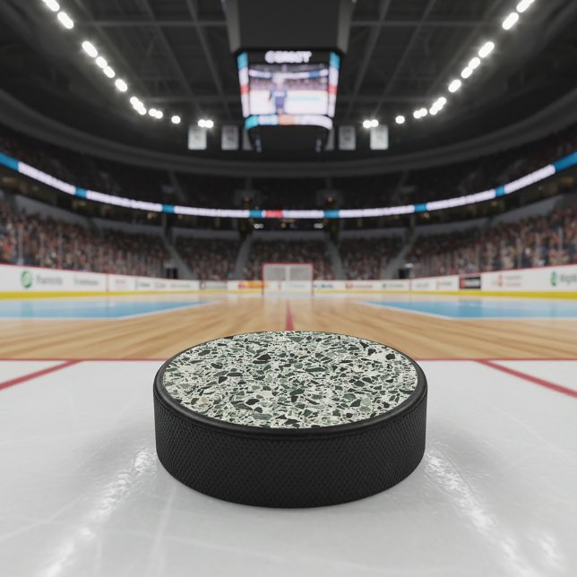 Moderne grüne Terrazzo Eishockey Puck (Modern Green Terrazzo Hockey Puck)