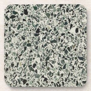 Moderne grüne Terrazzo Getränkeuntersetzer
