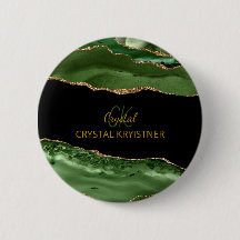 Moderne grüne und goldene Glitter-Monogramm