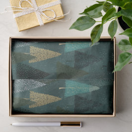 Moderne grüne und goldene Weihnachtsbäume Tissue-P Seidenpapier