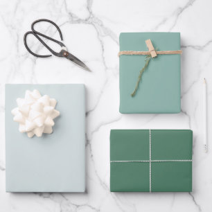Moderne grüne Vollton-Wrap-Papiere Geschenkpapier Set