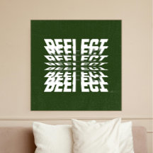 Moderne grüne Wandkunst mit rotierendem Text - Fuß