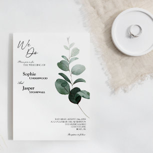 Moderne grüne Weiß wir Hochzeitsfeier einladen Einladung