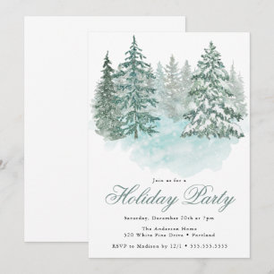 Moderne Grünpflanzen Elegante Winterparty Einladung