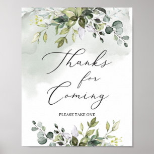 Moderne Grünpflanzen Eukalyptus danke für das komm Poster