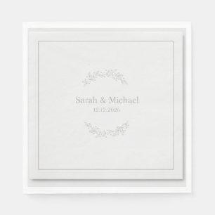 Moderne Grünpflanzen Eukalyptus Hochzeit Brautpart Serviette