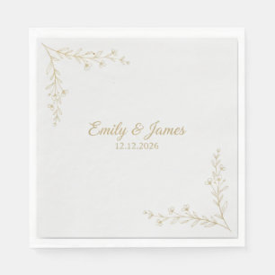 Moderne Grünpflanzen Eukalyptus Hochzeit Brautpart Serviette