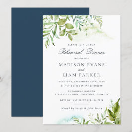 Moderne Grünpflanzen Foliage Blätter Probe Abendes Einladung