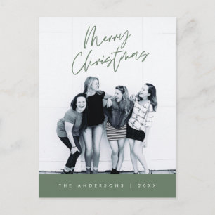 Moderne Gruß, frohe Weihnachten Familie Foto Postkarte