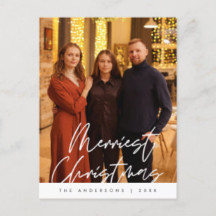 Moderne Gruß, frohe Weihnachten Familie Foto Postkarte