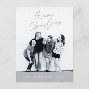 Moderne Gruß, frohe Weihnachten Familie Foto Postkarte
