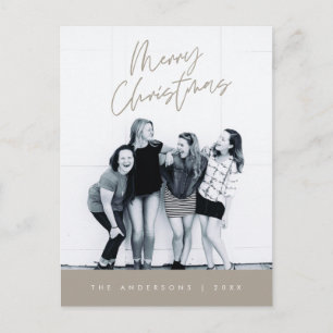 Moderne Gruß, frohe Weihnachten Familie Foto Postkarte