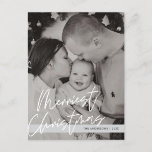 Moderne Gruß, frohe Weihnachten Familie Foto Postkarte