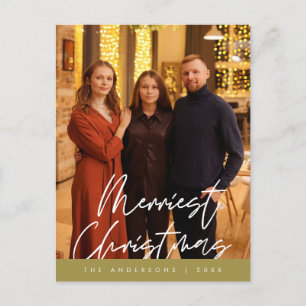 Moderne Gruß, frohe Weihnachten Familie Foto Postkarte