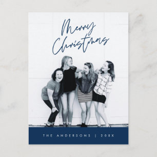 Moderne Gruß, frohe Weihnachten Familie Foto Postkarte