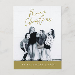 Moderne Gruß, frohe Weihnachten Familie Foto Postkarte